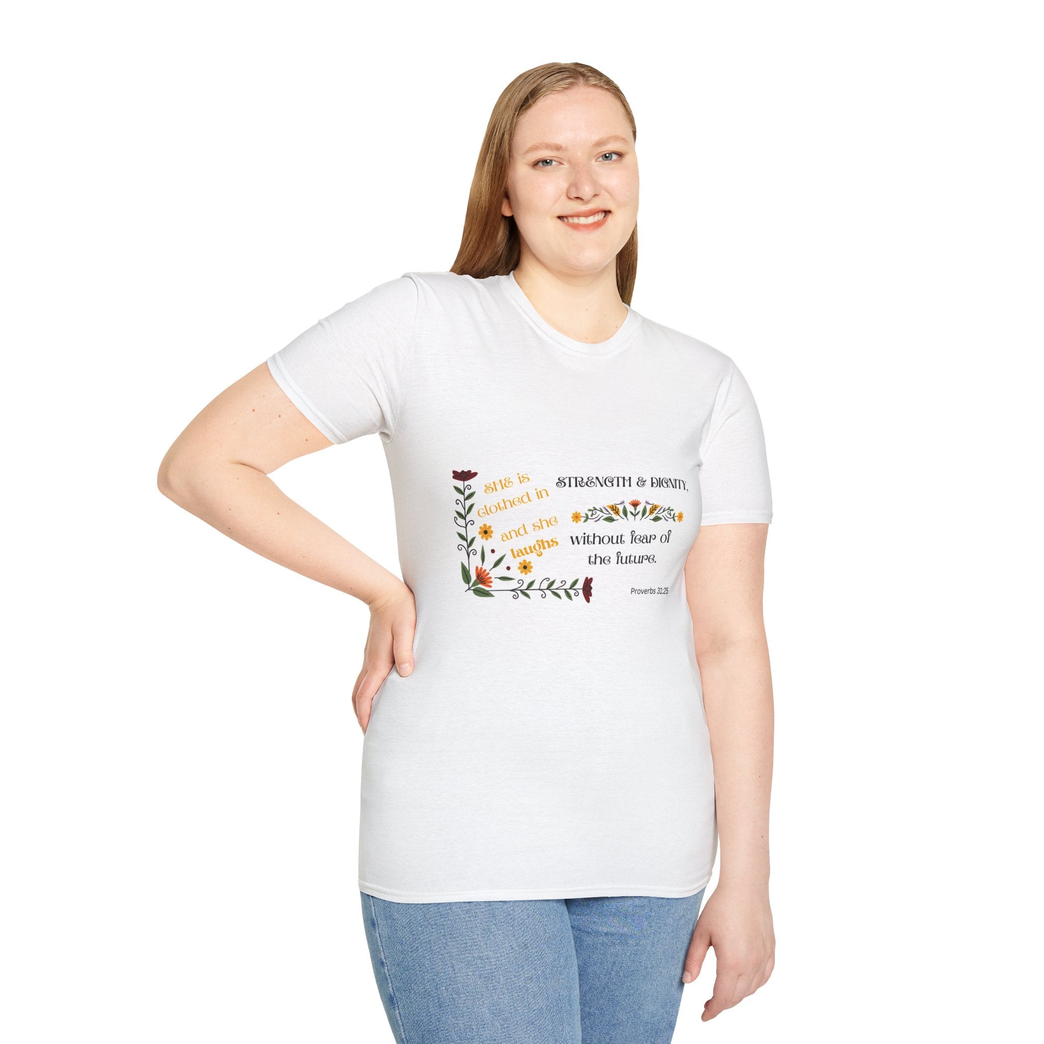 Proverbs 31:25 Floral Tee